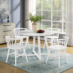 5-Piece Dining Set with Round Table and 4 Comfortable Chairs - 1 of 4