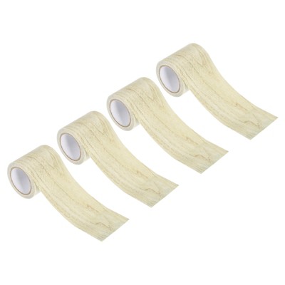 Unique Bargains Floor Door Table Desk Self-Adhesive Textured Masking Wood Grain Repair Tapes 2.2" x 15' 4 Pcs