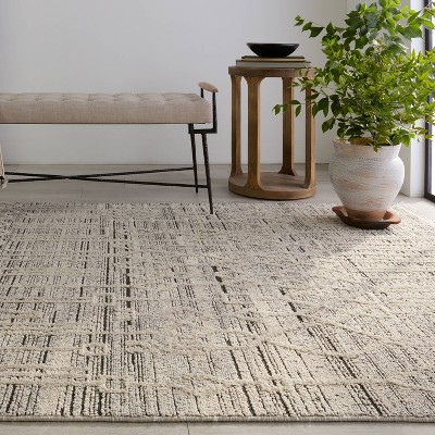 Caiya Modern Moroccan Cream & Gray Trellis Synthetic Rug
