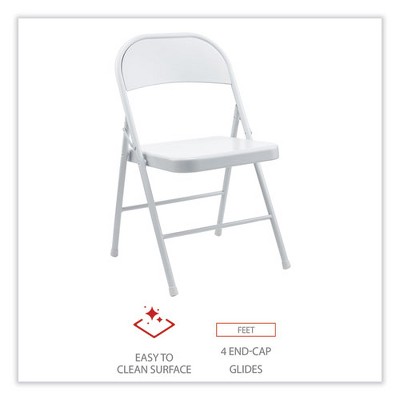 Gray Armless Metal Folding Reception Chair