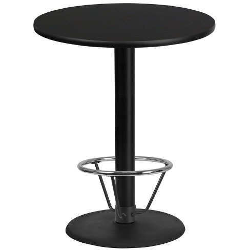 Emma and Oliver 36"RD Black Laminate Bar Table Top-24"RD Base/Foot Ring - image 1 of 1