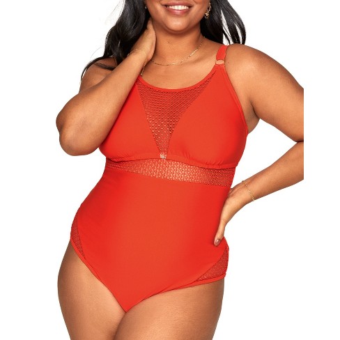 Target red store one piece swimsuit