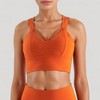 Anna-Kaci Active Women's Strappy V Neck Sports Bra Top with Wide Shoulder Bands and Soft Stretch Fabric - 2 of 4