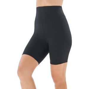 Swim 365 Women's Plus Size 360° Powermesh Swim Boy Short With Tummy Control - 1 of 2