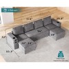 AMERLIFE Modular Sectional Sofa with USB Ports, Cup Holders& Hidden Storage for Office Living Room - 2 of 4