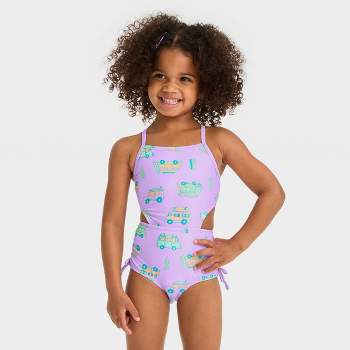 Toddler Girls' Cut Out Floral One Piece Swimsuit - Cat & Jack™ 4t