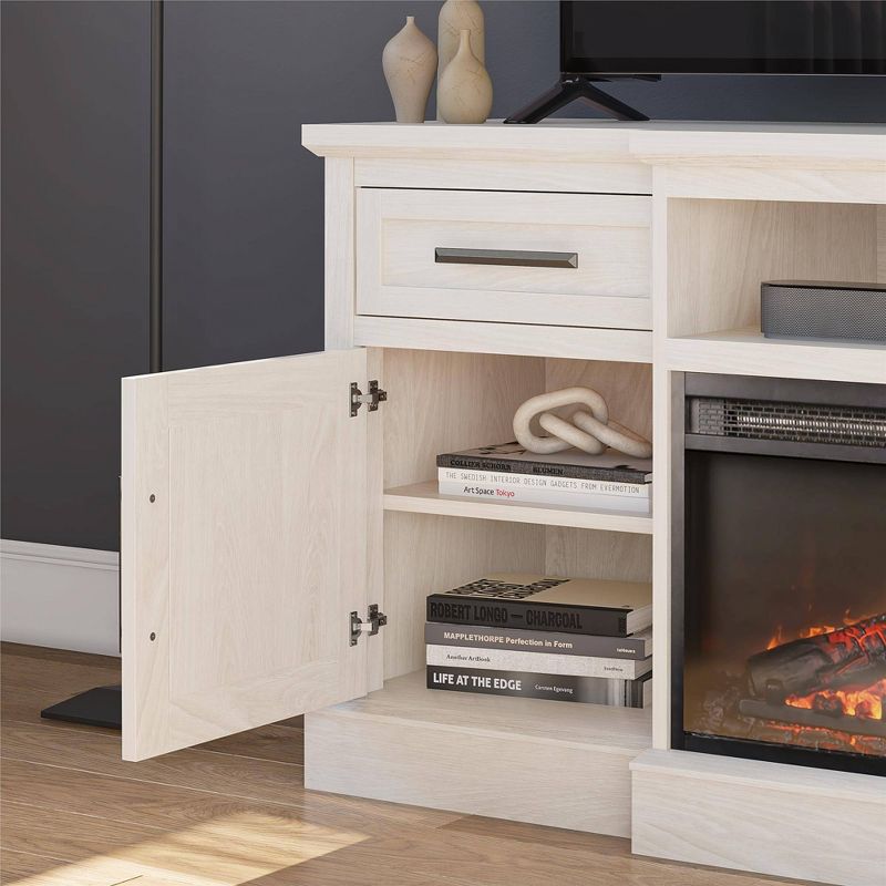 Hannepin TV Stand for TVs up to 65&#34; with Electric Fireplace White Oak - Room &#38; Joy, 4 of 12