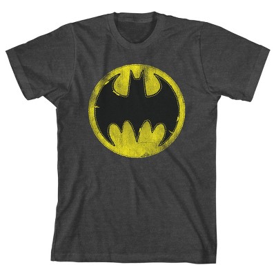 Batman Logo Youth Boys Charcoal Heather T-Shirt