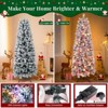 Gikpal 6ft Pre-Lit Snow Flocked Slim Pencil Christmas Tree, 502 Lifelike Branch Tips, 250 Multicolor LED Lights & Sturdy Metal Stand, Foldable Base - 4 of 4