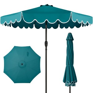 9 ft dark teal patio umbrella AreShark 9ft 3-Tier Umbrellas, Outdoor with 8 Sturdy Ribs UV Protection Windproof, Market Table Umbrella w/Push Button Tilt & Crank for Pool, Porch, Deck, Garden(Lake Blue) : Patio Create comfortable shade for your next backyard get Sunny - Adjustable 9 FT