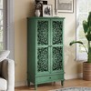 Bella Depot 55'' Rustic Tall Storage Cabinet with Drawer, Decorative 2-Door Carved Wood Accent Cabinet - 2 of 4