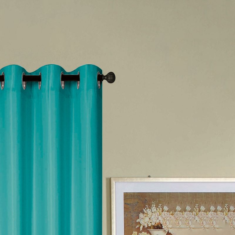 RT Designers Collection Kennedy Elegant Design Grommet Curtain Panel Turquoise, 2 of 4