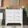 Vynxaria 36'' Bathroom Vanity with Resin Sink Combo, Free Standing Single Vanity Set with Four Drawers, Solid Wood Frame Bathroom Storage Cabinet - 2 of 4