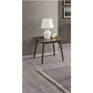 Vynxaria Contemporary Walnut End Table - Solid Rubber Wood, 40lbs Weight Limit - 1 of 4