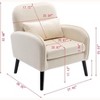 Accent Chair with 4 Anti Slip Foot Pads, Black Painting, Cushion, Wood Frame Modern Tufted Single Reading Sofa Armchair for Office, Bedroom - 4 of 4