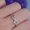 Sterling Silver Infinity Heart Promise Ring for Her, Birthstone Cubic Friendship Ring, Size 8 - 3 of 4
