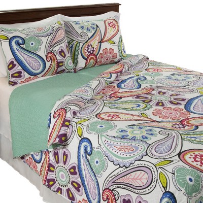 Hastings Home Lizzie Paisley Moroccan Boho Lightweight Twin-Size Quilt Set - 2 Pieces