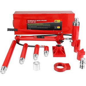 Steel 20 ton Porta power kit, portable hydraulic jack (with 1.43-meter oil pipe), car frame repair tool (with storage box) - 1 of 4