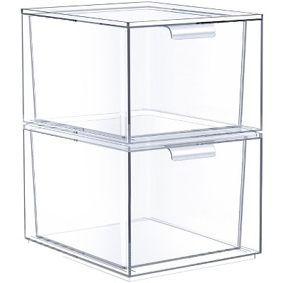 Sorbus Stackable Acrylic Drawers - Versatile, Space-Saving Storage Solution for Home, Kitchen, and Bathroom