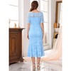 INSPIRE CHIC Women's Off Shoulder Short Sleeve Formal Wedding Mermaid Lace Cocktail Dresses - 4 of 4