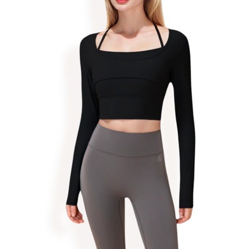 Anna-Kaci Women's Sleeveless Cropped Sports Top with Crew Neck