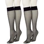 LECHERY Women's Matte Silky Sheer 20 Denier Knee-Highs (2 Pairs)