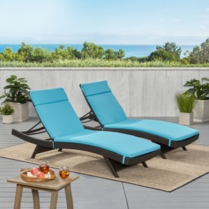 Christopher Knight Home Salem Outdoor Wicker Armless Adjustable Chaise Lounges with Cushion (Set of 2) - 1 of 4