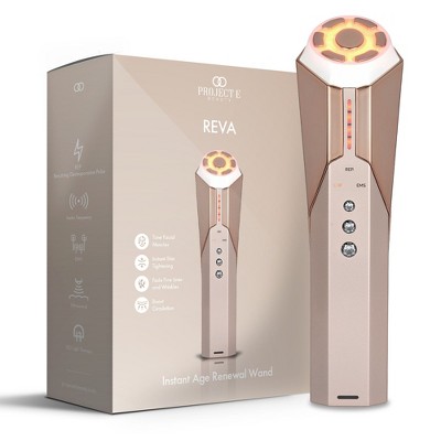 REVA Instant Age Renewal Wand by Project E Beauty | Anti-Aging Facial Massager | LED Light | EMS & RF Skin Tightening & Lifting | Sculpting & Toning