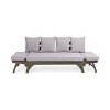 TinyHomie Expandable Daybed, Outdoor Couch Acacia Wood Patio Couch with Adjustable Armrests, Removable Cushions and Pillows - 4 of 4