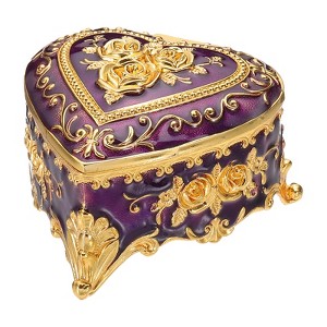 Unique Bargains Vintage Metal Dressing Table Wedding Birthday Gift Home Decor Box 1 Pc - 1 of 4