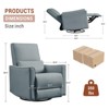 Swivel Rocking Recliner Chair, Manual Recliner Glider with Lumbar Support & Faux Leather Upholstery - 2 of 4