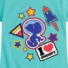 Girls' - Peanuts - Space Snoopy Flair Fitted Short Sleeve Graphic T-Shirt - 2 of 4