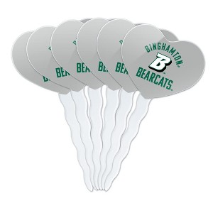 Binghamton Bearcats Heart Love Cupcake Picks Toppers Decoration Set of 6 - 1 of 4