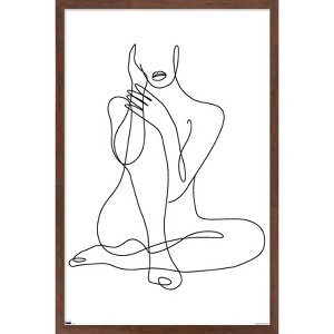 Trends International Woman - Continuous Line Drawing Framed Wall Poster Prints - 1 of 4
