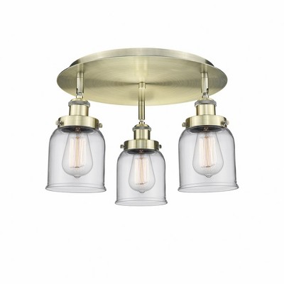Bell - 3 Light Flush Mount In Art Deco Style-9.25 Inches Tall and 16.75 Inches Wide