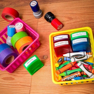 Colorful Small Plastic Classroom Storage Bins, 12 Pack