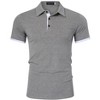 Mens Collared Shirts Short Sleeve Dry Fit Golf Polo Shirt Performance Fashion Plain Henley T-shirts - 2 of 4