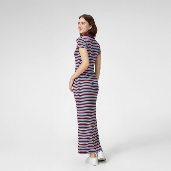 Vestido ajustado de punto acanalado con manga corta para mujer - A New Day™ Burdeos a rayas 2