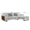 GDFStudio Longman Modern Wood and Linen Upholstered L-shaped 3-Seat Sectional Sofa with Chaise Longue - 4 of 4