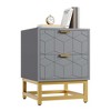 TROPOW Large End Side Table Bedside Table with  Drawers, Wooden - 2 of 4