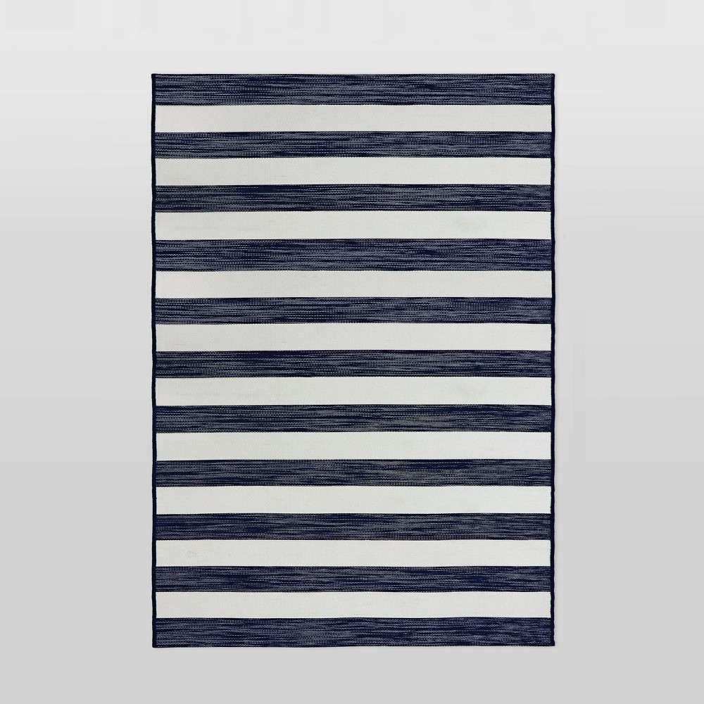  Outdoor Rug Worn Stripe Navy