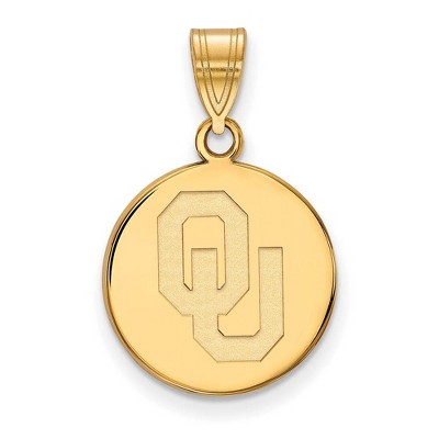 Black Bow Jewelry 14k Yellow Gold Oklahoma Sooners NCAA Medium Pendant