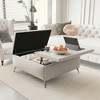KIGFTSOD 35 inch Wide Square Storage Benches Coffee Table with Lift Top, Oversized Storage Ottoman in Upholstered for Living Room - 2 of 4