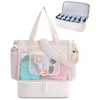 Beach Bag for Women, Mesh Tote Bags with Zipper, Sandproof Vacation Essentials with Cooler for Swim Cruise Pool, Beige - 3 of 4