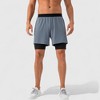 Anna-Kaci Active Men's 2-in-1 Training Shorts with Inner Compression Layer and Elastic Waistband - 2 of 4