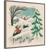 22" x 22" Winter Bliss IV Sled Dog Framed Wall Canvas - Amanti Art: Modern MDF & Polystyrene Seasonal Holiday Decor - 2 of 4