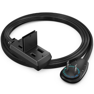 Maximm Cable 360 Degree Rotating Flat Plug Extension Cord 16 AWG 3-Outlet, 2 Prong with Safety Cover - UL Certified - 1 of 4