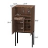 FONTOI Freestanding Storage Cabinet with Removable Wine Racks, Kitchen Pantry Cabinet, Wine Bar Cabinet for Kitchen, Brown, 14.9"*62.9"*27.9" - 3 of 4