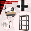 Angel Sar 4-Tier Storage Shelf, Adjustable Wooden Organizer Rack, 23.62"W x 11.81"D x 45.66"H, for Kitchen Garage Storage Room, Black - 3 of 4