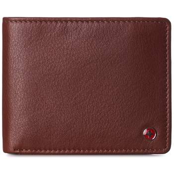 Alpine Swiss Mens Nolan Bifold Commuter Wallet Cowhide Leather RFID Safe Comes in a Gift Box